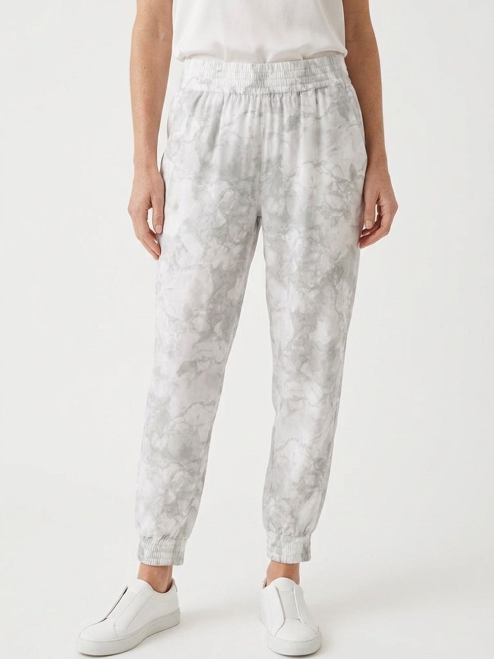 OLD NAVY | Active Light Gray Green White StretchTech Jogger Pants Women’s Size L